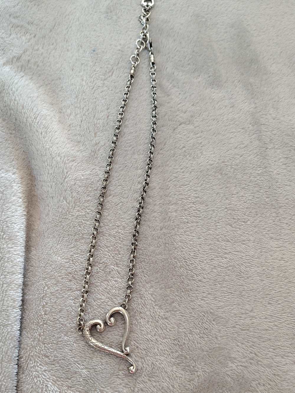 Brighton Sterling Silver Heart Pendant Necklace On 16 In. Chain